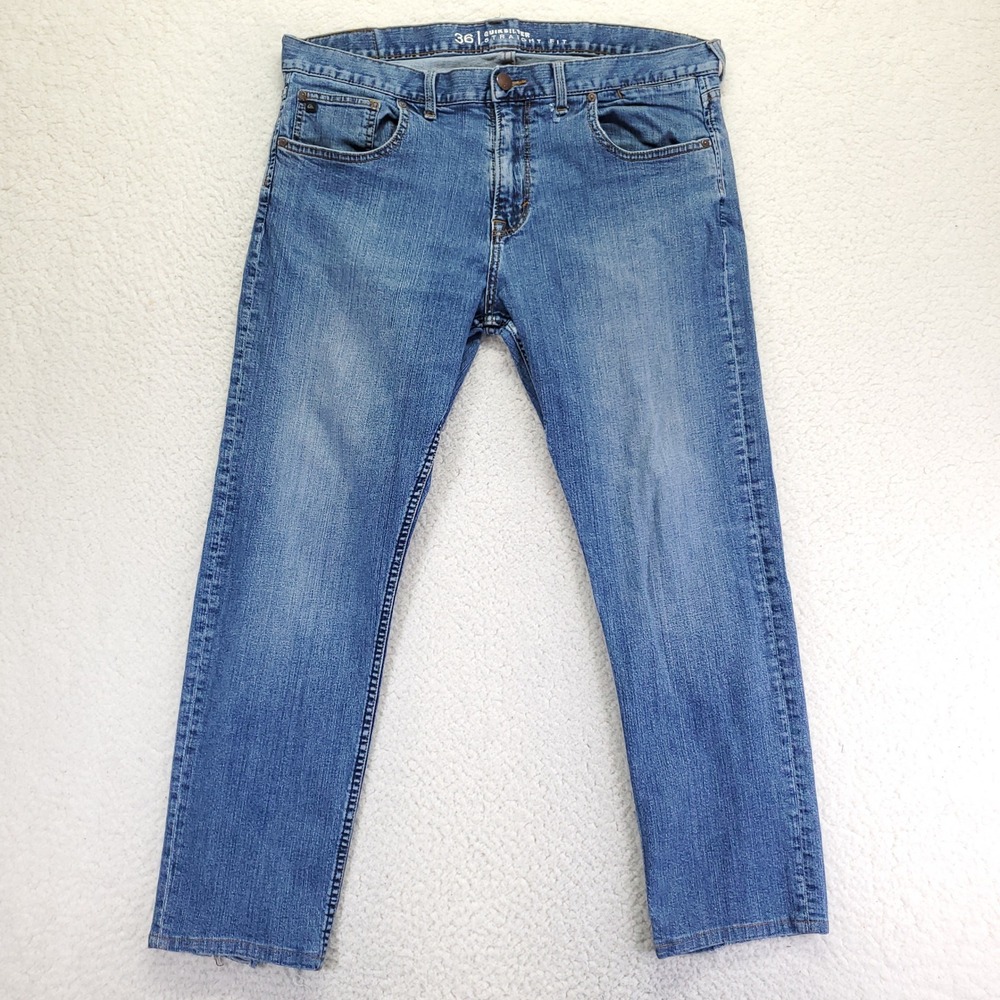Quiksilver Straight Fit Mens Denim Jeans Blue Medium Wash Size 36x28